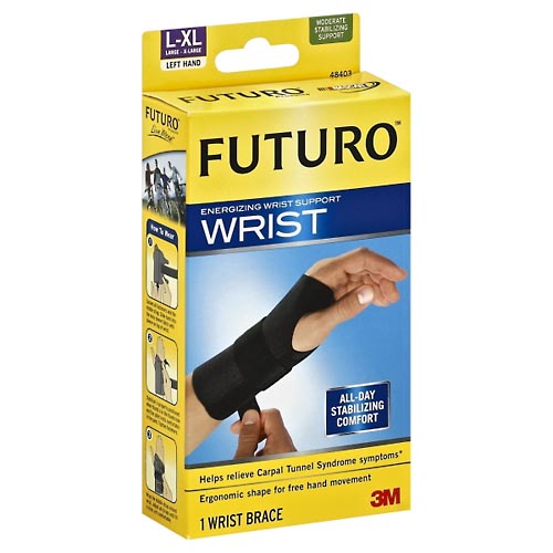Image for Futuro Wrist Brace, Energizing, Moderate Stabilizing Support, Left Hand, L-XL,1ea from Keyes Drug