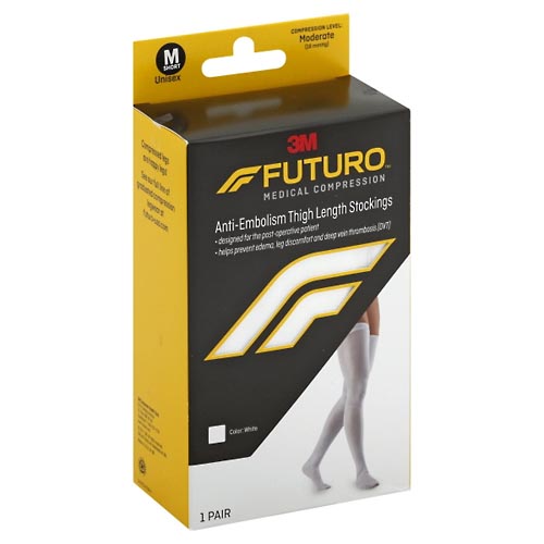 Image for Futuro Stockings, Anti-Embolism, White, Thigh Length, Medium Short, Unisex,1ea from Keyes Drug