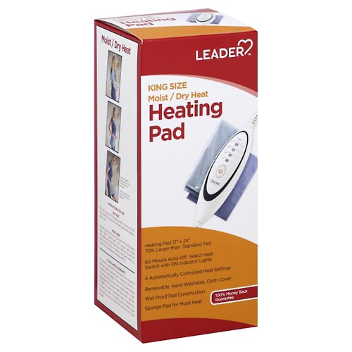 Image for Leader Heating Pad, Moist/Dry Heat, King Size,1ea from Keyes Drug