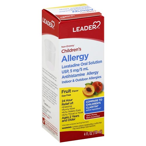 Image for Leader Allergy, Non-Drowsy, Children's, Fruit Flavor,4oz from Keyes Drug