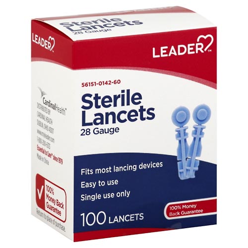 Image for Leader Sterile Lancets,100ea from Keyes Drug