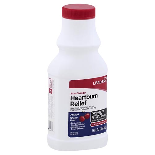 Image for Leader Heartburn Relief, Extra Strength, Cherry Flavor,12oz from Keyes Drug