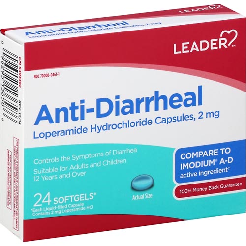 Image for Leader Anti-Diarrheal, Softgels,24ea from Keyes Drug