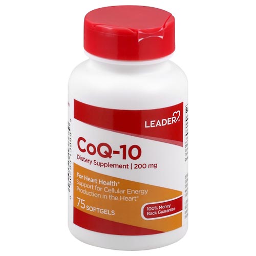 Image for Leader CoQ-10, 200 mg, Softgels,75ea from Keyes Drug