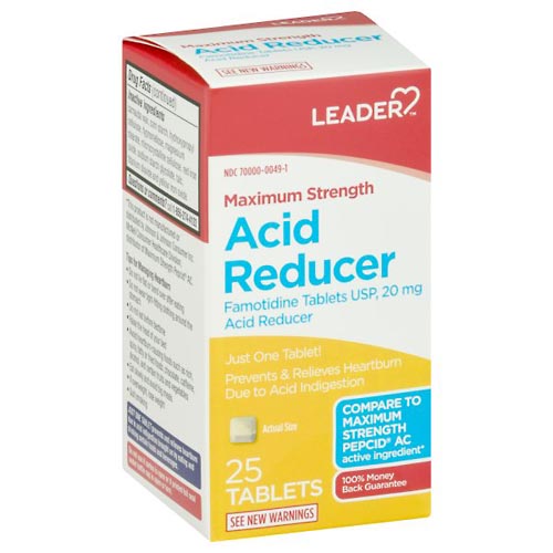 Image for Leader Acid Reducer, Maximum Strength, Tablets,25ea from Keyes Drug