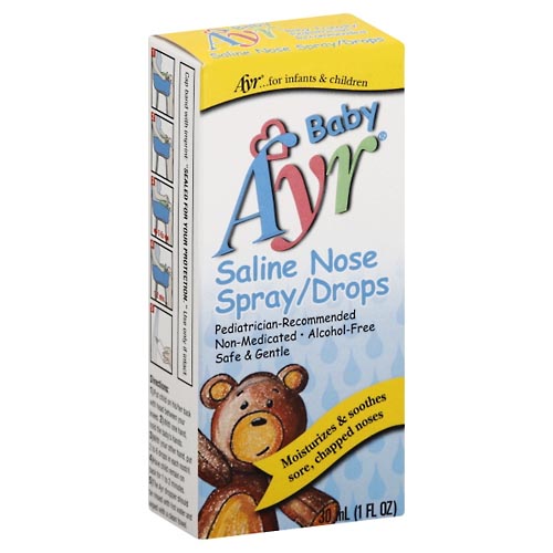 Image for Ayr Nose Spray/Drops, Saline,1oz from Keyes Drug
