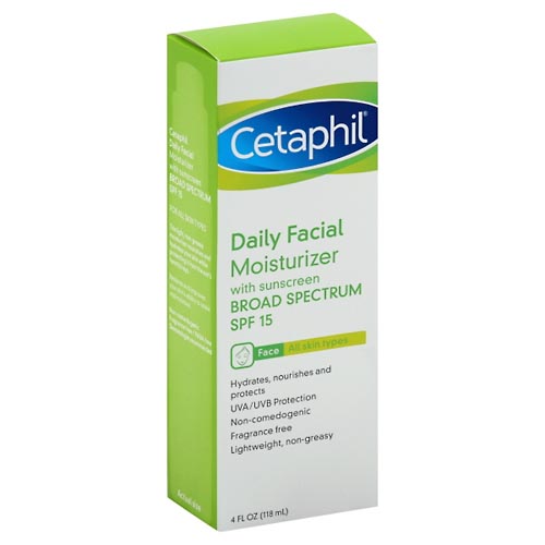 Image for Cetaphil Facial Moisturizer, Daily, with Sunscreen, Broad Spectrum SPF 15,4oz from Keyes Drug