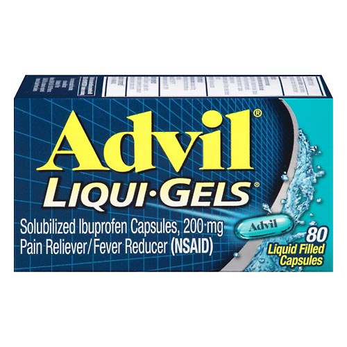 Image for Advil Ibuprofen, Solubilized, 200 mg, Liquid Filled Capsules,80ea from Keyes Drug