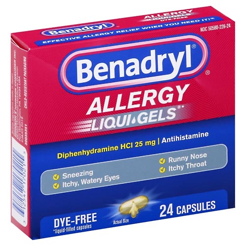 Image for Benadryl Allergy, Liqui Gels,24ea from Keyes Drug