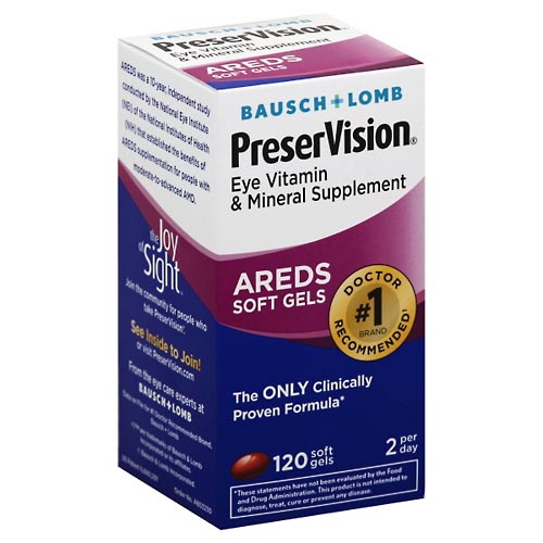 Image for PreserVision Eye Vitamin & Mineral Supplement, AREDS, Soft Gels,120ea from Keyes Drug