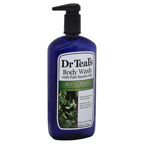 Image for Dr Teal's Body Wash, with Pure Epsom Salt, Relax & Relief, with Eucalyptus & Spearmint,24oz from Keyes Drug
